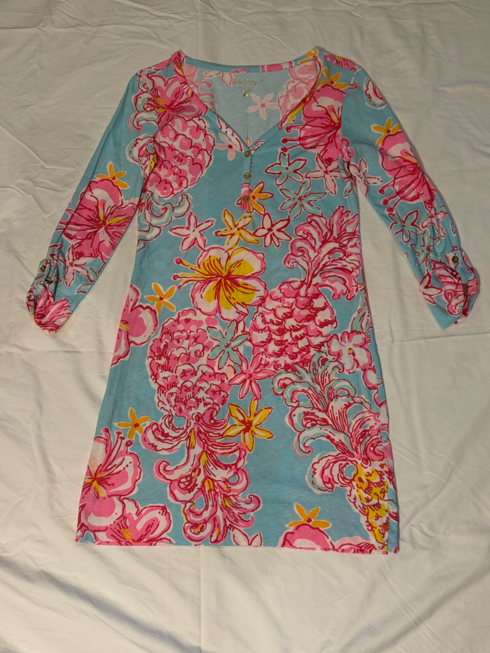 Lilly Pulitzer 3/4 Length Sleeve Floral Dress